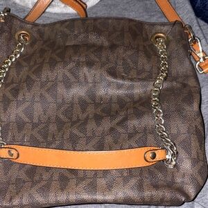 Michael Kors Brown and Tan Shoulder Bag
